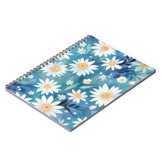 Schilderen met witte bloemen notitieboek (Linkerzijde)