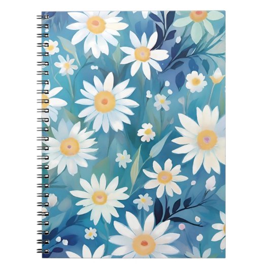 Schilderen met witte bloemen notitieboek (Voorkant)