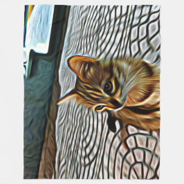 Schilderen mooie kat fleece deken