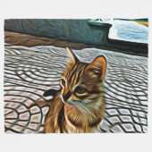 Schilderen mooie kat fleece deken (Voorkant (Horizontaal))