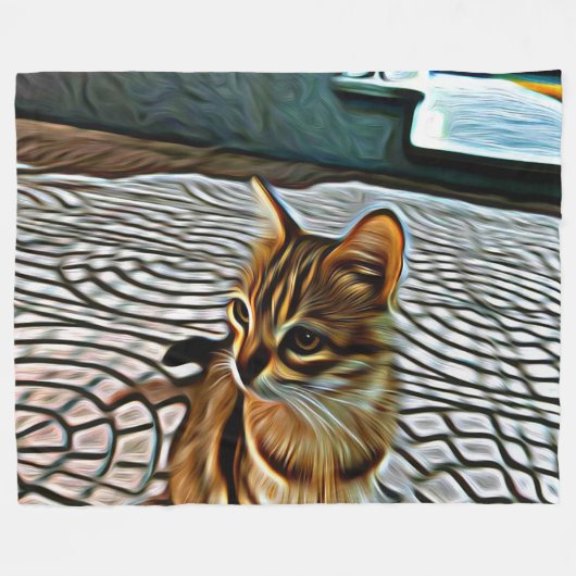Schilderen mooie kat fleece deken (Voorkant (Horizontaal))