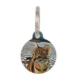 Schilderen Mooie Kat Huisdierpenning