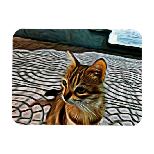 Schilderen mooie kat magneet (Horizontaal)