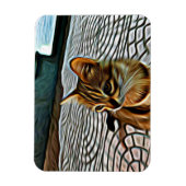 Schilderen mooie kat magneet (Verticaal)