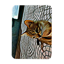 Schilderen mooie kat magneet