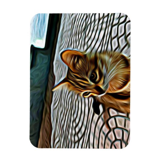 Schilderen mooie kat magneet (Verticaal)