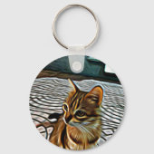 Schilderen mooie kat sleutelhanger (Voorkant)