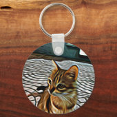 Schilderen mooie kat sleutelhanger (Voorkant)