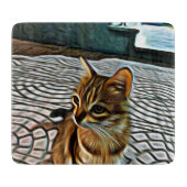 Schilderen mooie kat snijplank (Voorkant)