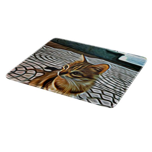 Schilderen mooie kat snijplank (Hoek)