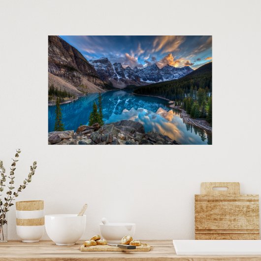 Schilderen op Moraine Poster (Keuken)