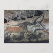 Schilderen op steen van een stier en paarden, c.17 briefkaart (Voorkant)