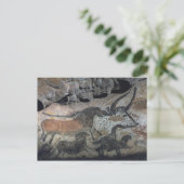 Schilderen op steen van een stier en paarden, c.17 briefkaart (Staand voorkant)