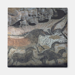 Schilderen op steen van een stier en paarden, c.17 magneet