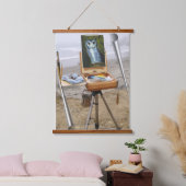 Schilderen op vishoekstrand hangend wandkleed (Slaapkamer)