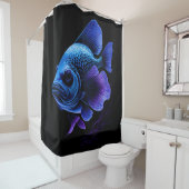 Schilderen Paarse en blauwe vis Douchegordijn (In situ)