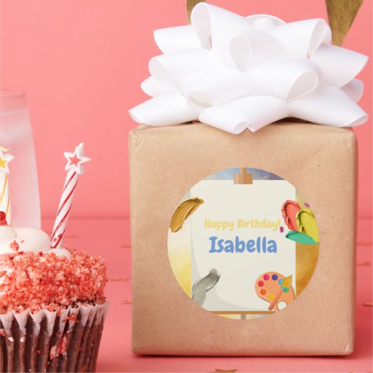 Schilderen Ronde Sticker (Feest)