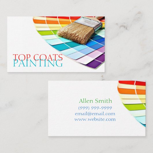 Schilderen, schilderen, constructie, ontwerp visitekaartje (Voorkant / Achterkant)