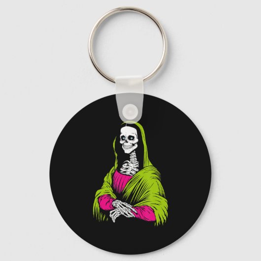 Schilderen | Skeleton Leonardo da Vinci Famous Pai Sleutelhanger (Voorkant)