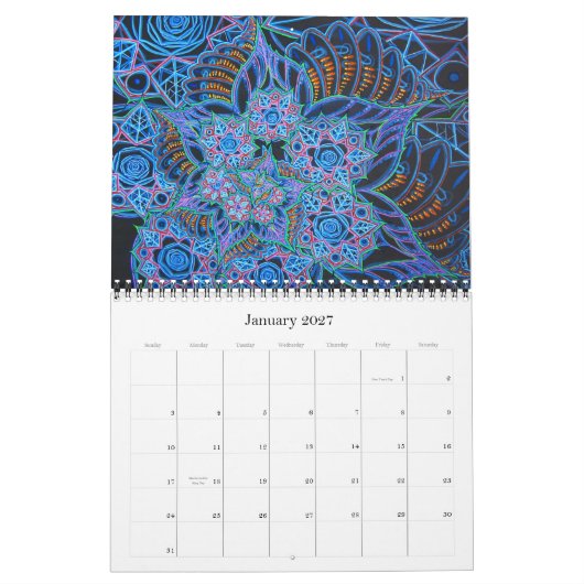 Schilderen tijdens het dansen van de agenda van 20 kalender (Jan 2027)