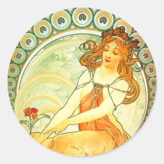 Schilderen. Uit de Arts Series door Mucha Ronde Sticker (Voorkant)