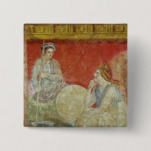 Schilderen uit de Villa Boscoreale Vierkante Button 5,1 Cm (Voorkant)