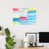 schilderen van abstracte waterverf poster (Thuiskantoor)
