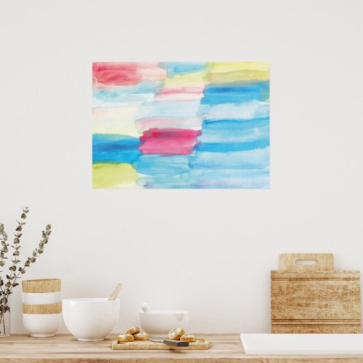 schilderen van abstracte waterverf poster (Keuken)