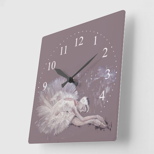 Schilderen van balletdanserswaander vierkante klok (Hoek)