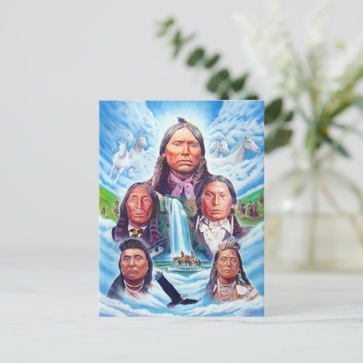 Schilderen van beroemde Indiase chefs Indiaanse in Briefkaart (Staand voorkant)