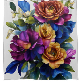 Schilderen van bloemenspray elke kleur achtergrond douchegordijn