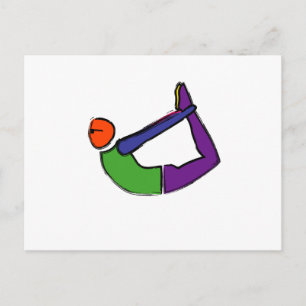 Schilderen van boegyoga pose. briefkaart