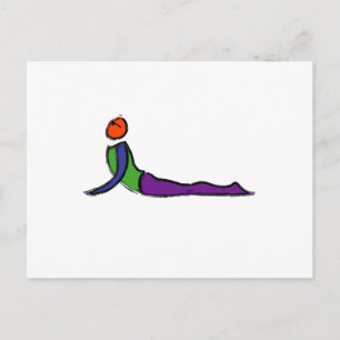 Schilderen van cobra yoga pose. briefkaart