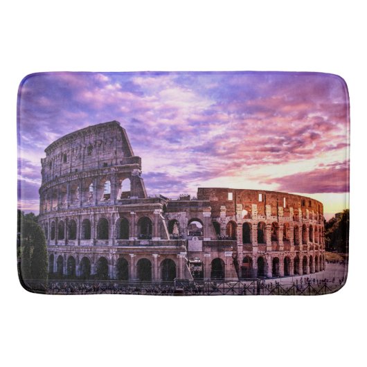 Schilderen van Colosseum in Rome bij zonsondergang Badmat (Voorkant)