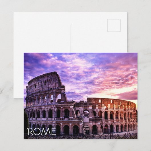 Schilderen van Colosseum in Rome bij zonsondergang Briefkaart (Voorkant / Achterkant)
