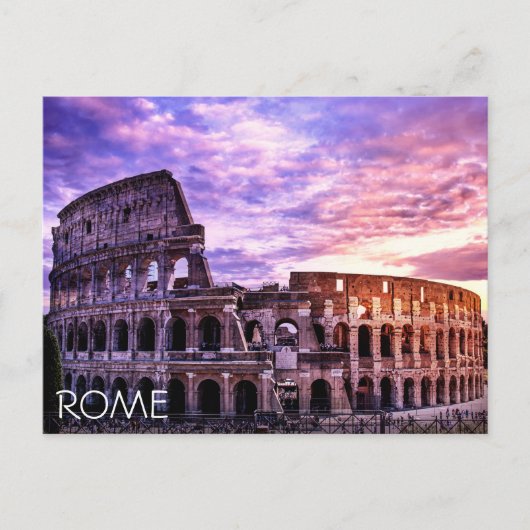 Schilderen van Colosseum in Rome bij zonsondergang Briefkaart (Voorkant)