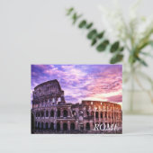 Schilderen van Colosseum in Rome bij zonsondergang Briefkaart (Staand voorkant)
