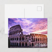 Schilderen van Colosseum in Rome bij zonsondergang Briefkaart (Voorkant / Achterkant)