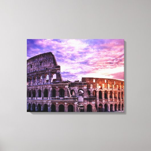 Schilderen van Colosseum in Rome bij zonsondergang Canvas Afdruk (Voorkant)