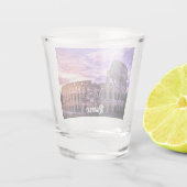 Schilderen van Colosseum in Rome bij zonsondergang Shot Glas (Achterkant)