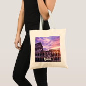 Schilderen van Colosseum in Rome bij zonsondergang Tote Bag (Voorkant (product))