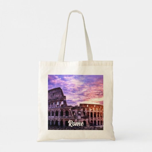 Schilderen van Colosseum in Rome bij zonsondergang Tote Bag (Achterkant)