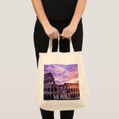 Schilderen van Colosseum in Rome bij zonsondergang Tote Bag (Voorkant (product))