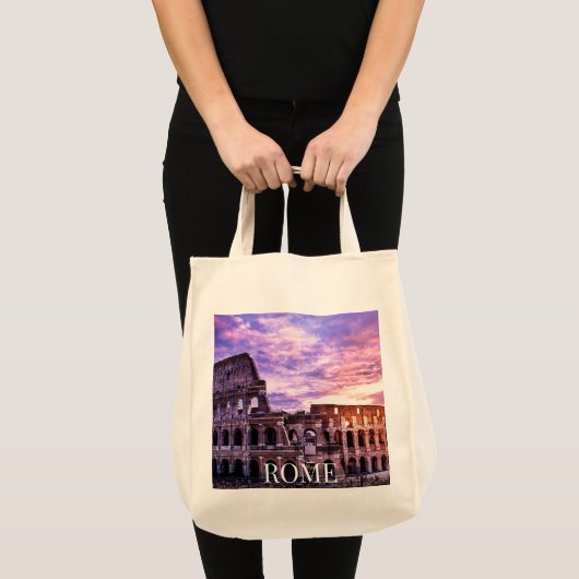 Schilderen van Colosseum in Rome bij zonsondergang Tote Bag (Voorkant (product))