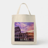 Schilderen van Colosseum in Rome bij zonsondergang Tote Bag (Achterkant)