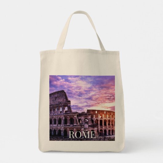 Schilderen van Colosseum in Rome bij zonsondergang Tote Bag (Achterkant)