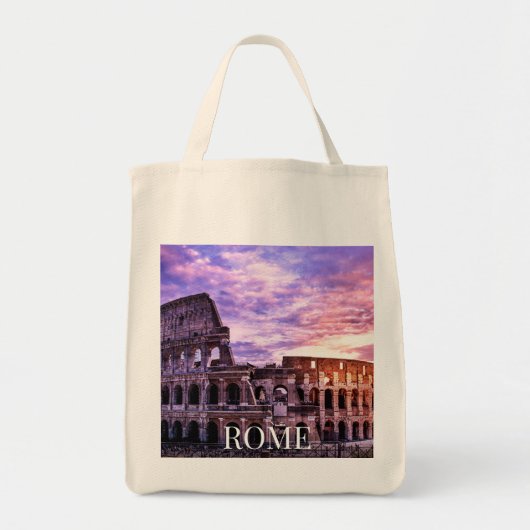 Schilderen van Colosseum in Rome bij zonsondergang Tote Bag (Voorkant)