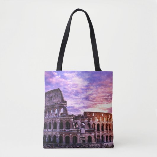 Schilderen van Colosseum in Rome bij zonsondergang Tote Bag (Voorkant)