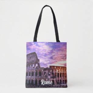 Schilderen van Colosseum in Rome bij zonsondergang Tote Bag