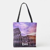 Schilderen van Colosseum in Rome bij zonsondergang Tote Bag (Achterkant)
